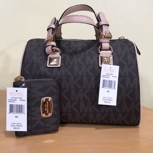 Brown Michael Kors purse and wallet